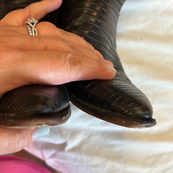 Justin 4705 Vintage Black Lizard and Leather Pull on Boot size 7 - Picture 16 of 16